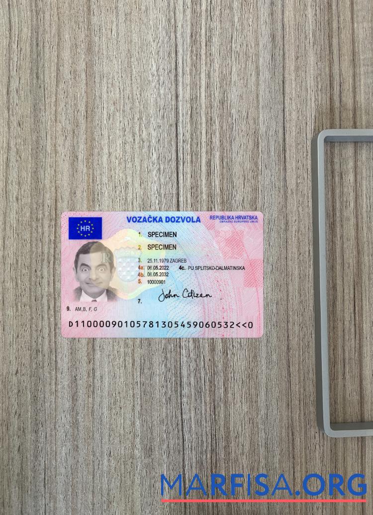 Downloadable Croatia driving license 2022 prsesent photolook download for verification